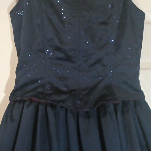 Jessica McClintock Gunne Sax navy blue sequined corset prom/ball gown 11/12 - Picture 7 of 11